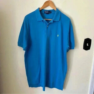 Polo Ralph Lauren Blue Men's Short Sleeve Polo Shirt Size L 100% Cotton